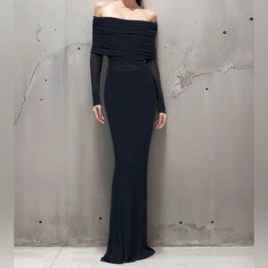 Commense Black Off Shoulder Dress